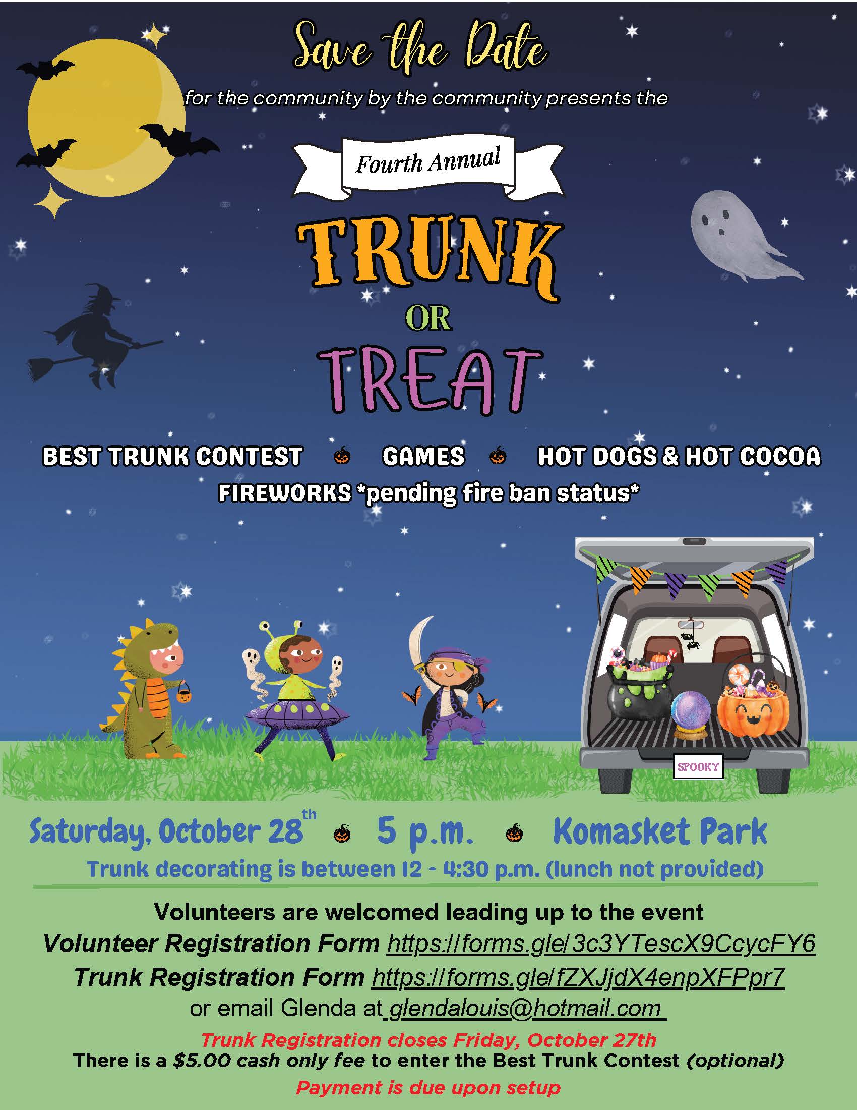 Trunk or Treat Itinerary 2023