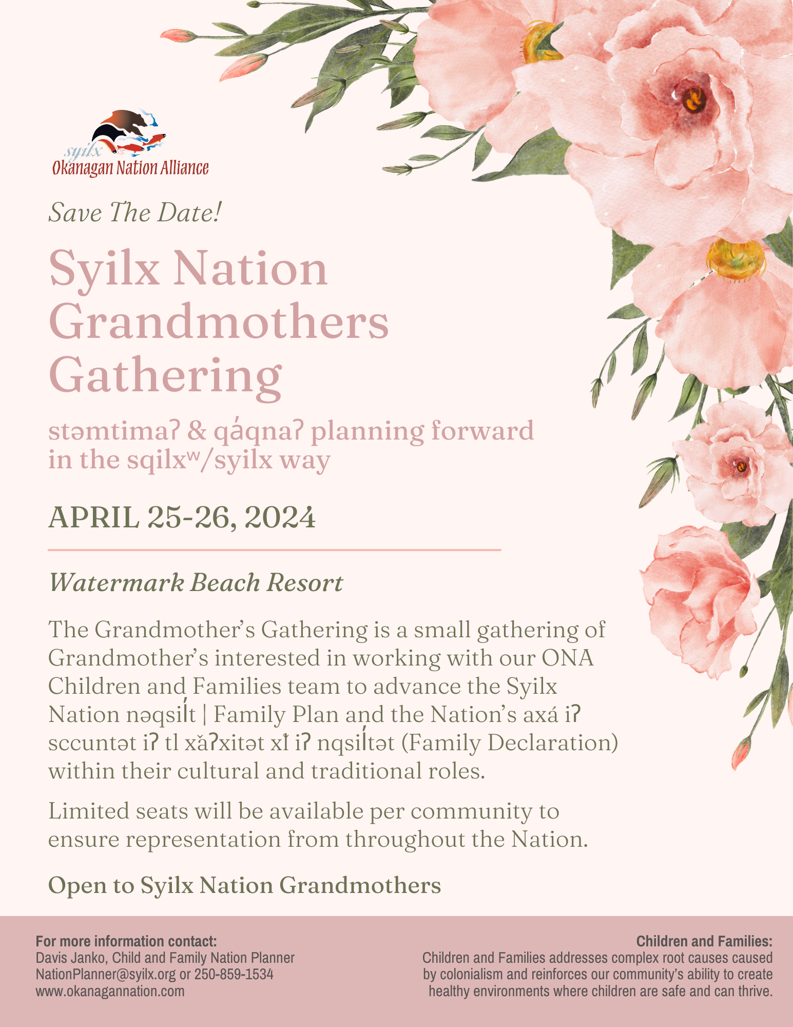 Save the date: Syilx Nation Grandmothers Gathering