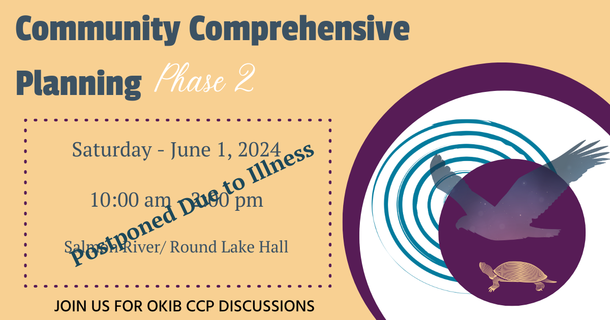 June 1st Comprehensive Community Planning Phase 2 Engagement session Postponed