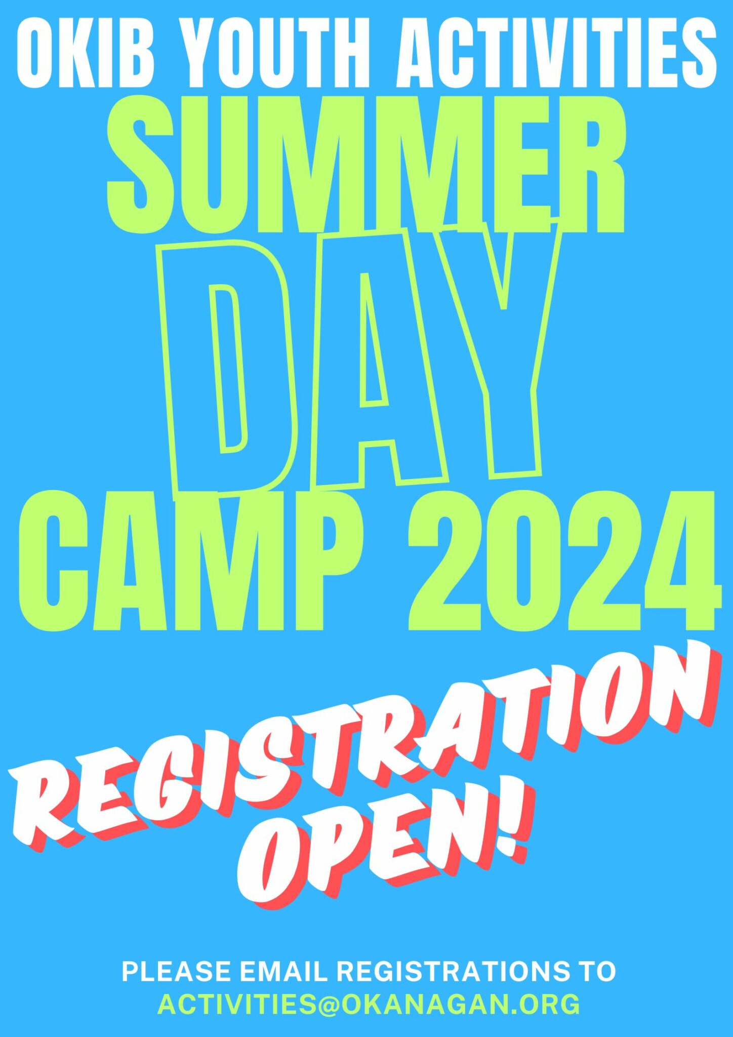 OKIB Summer Day camp 2024 registration - Okanagan Indian Band