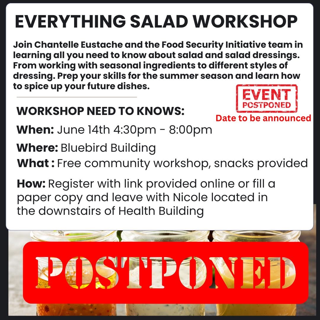 Salad Workshop postponed