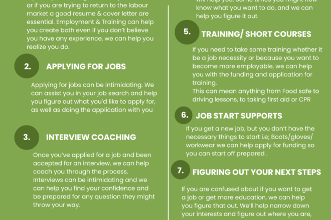 What can the Employment and Training team do for you?
