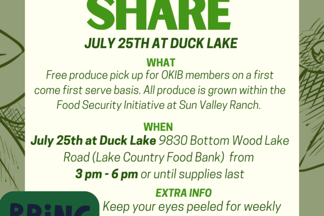 Food Share program tomorrow at Duck Lake