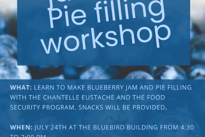 Blueberry jam and pie filling workshop