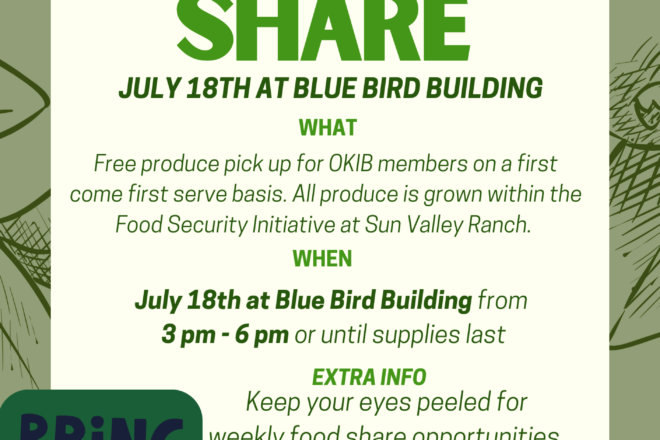Happening today: Food Share program happening at Bluebird building