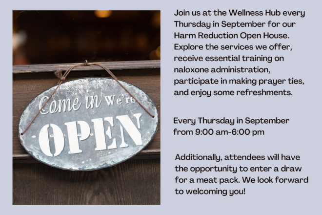 Harm Reduction open house: Wellness Hub Event