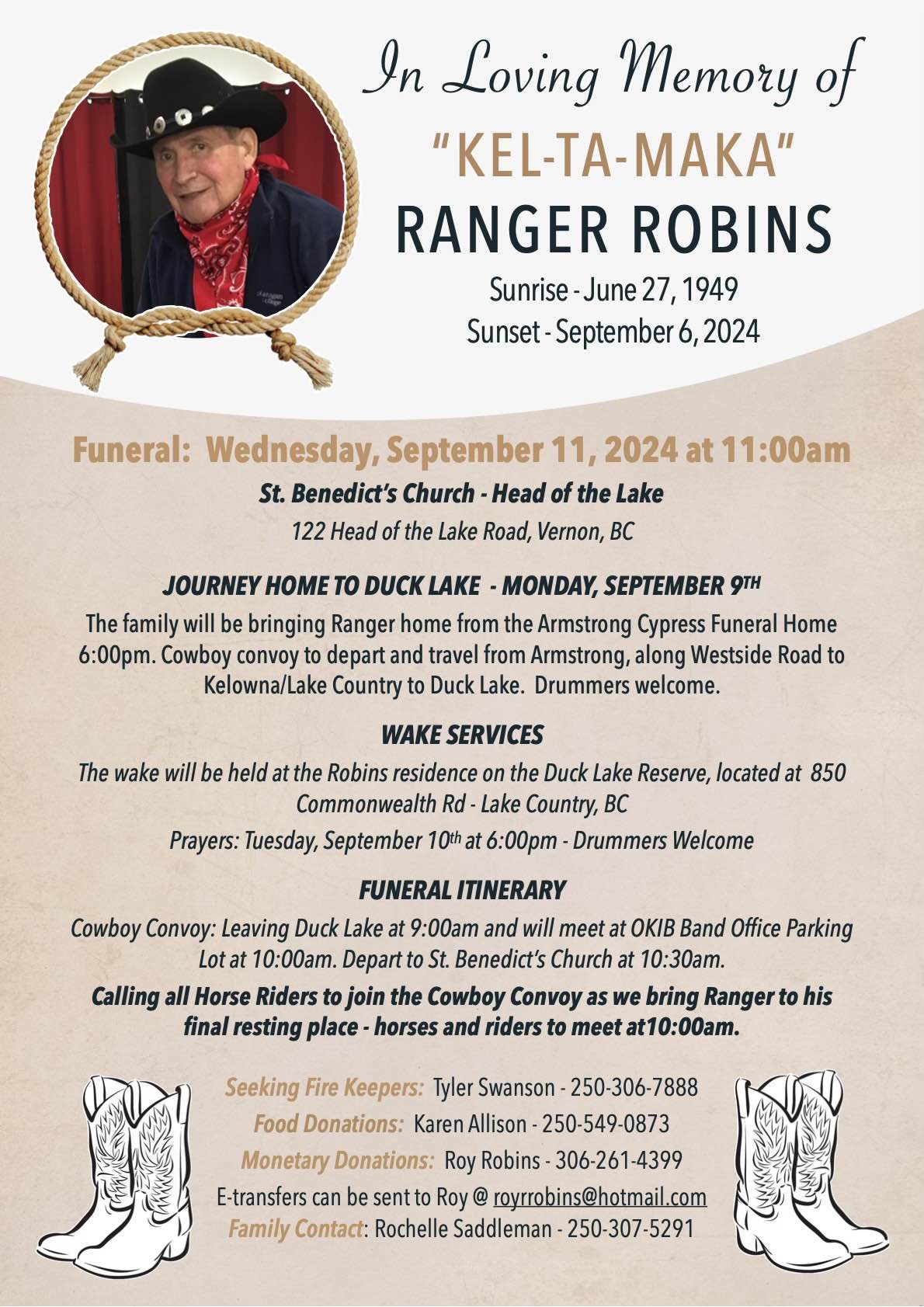 In loving memory of Ranger Robins ‘Kel-Ta-Maka’