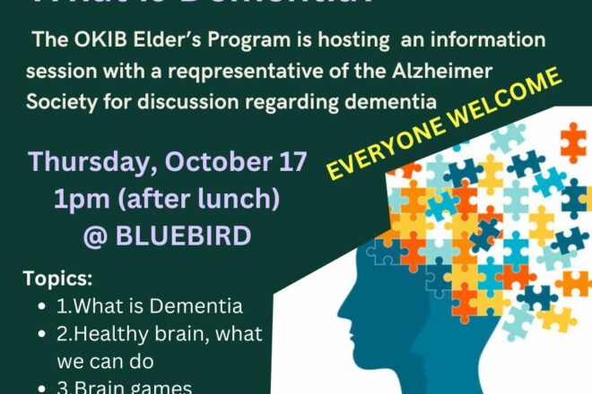 What Is Dementia? – Information session: Thursday October 17th 1pm @ Bluebird building