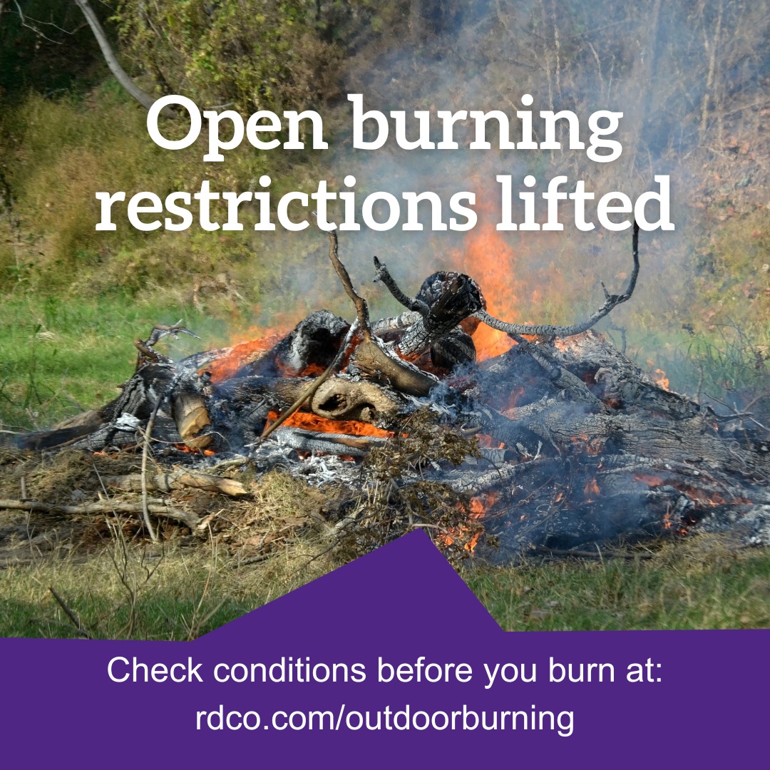 RDCO lifts open burning restrictions – October 4th