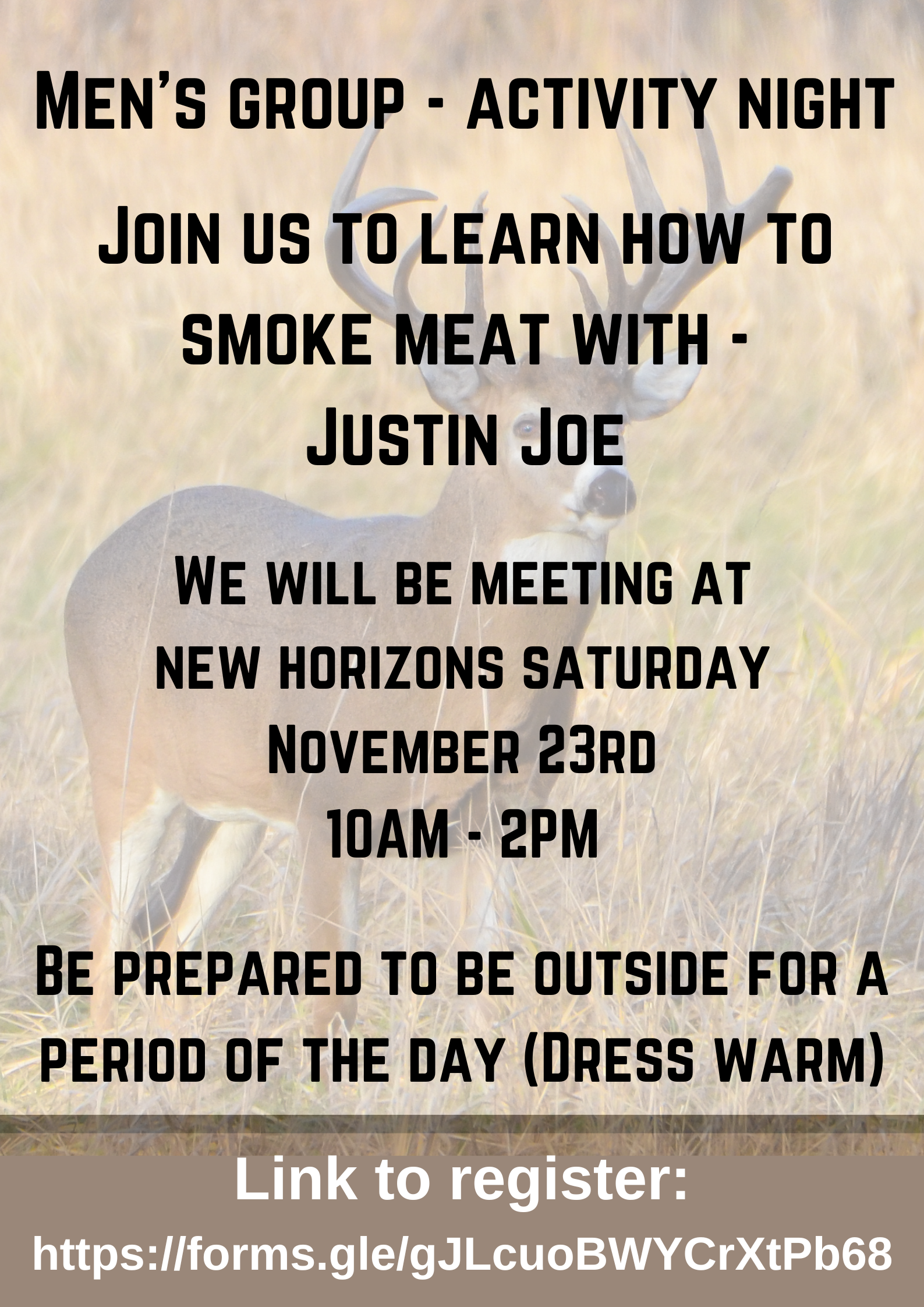 Men’s group activity night – Meat smoking workshop