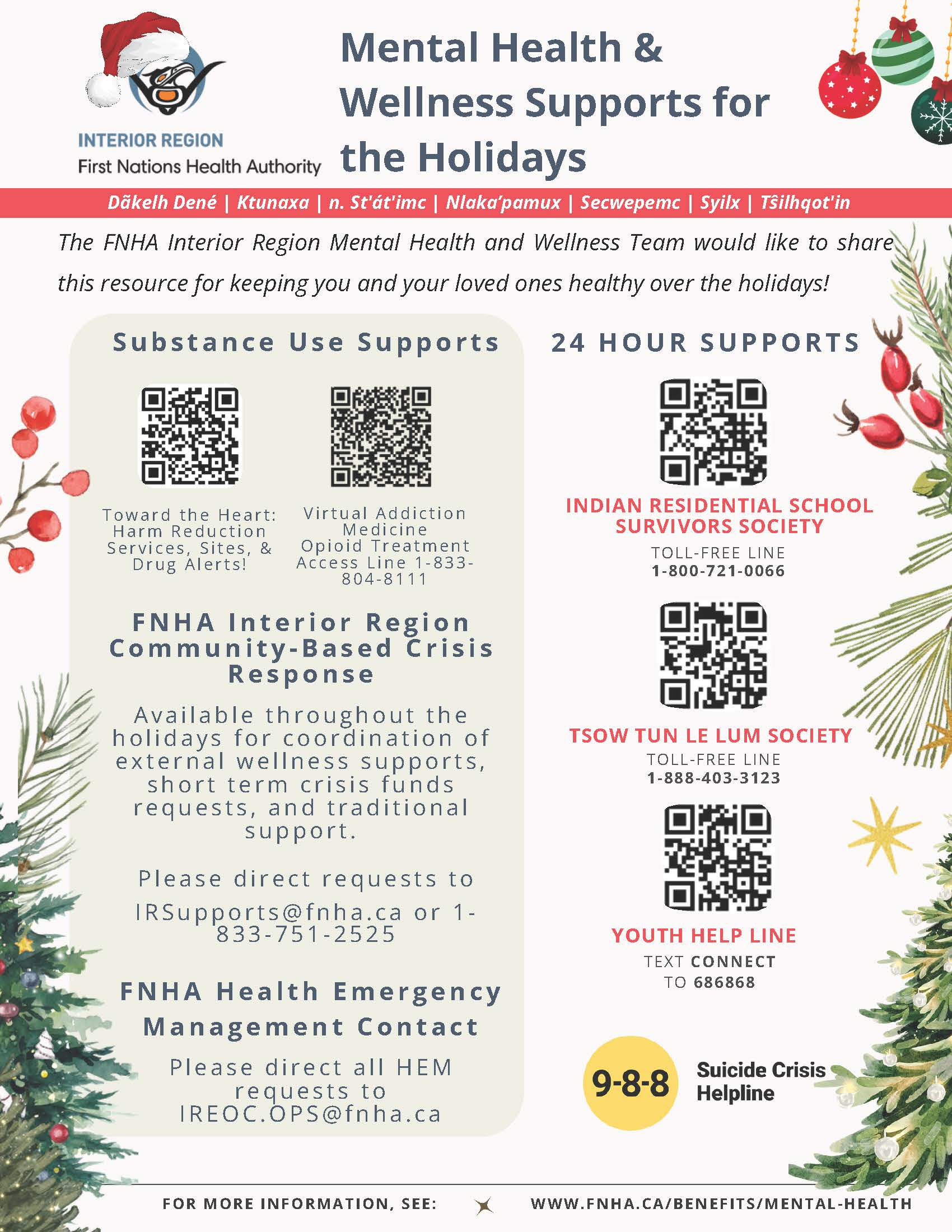 Mental Health & Wellness Holiday Resources