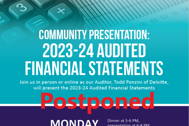 2023-2024 Audited Financial Statements meeting postponed