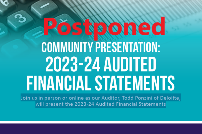 2023-2024 Audited Financial Statements meeting postponed