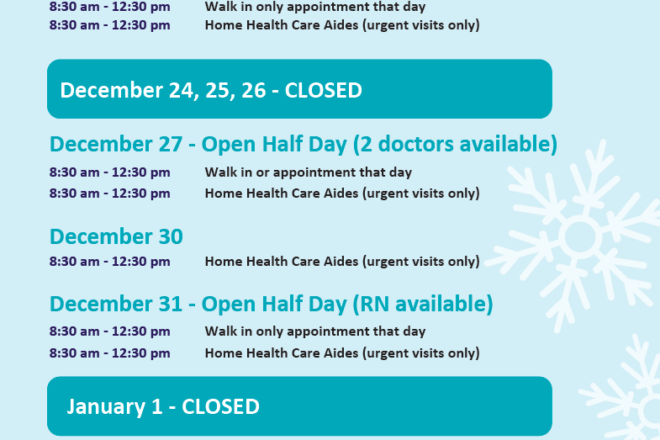 OKIB Health Clinic Holiday hours