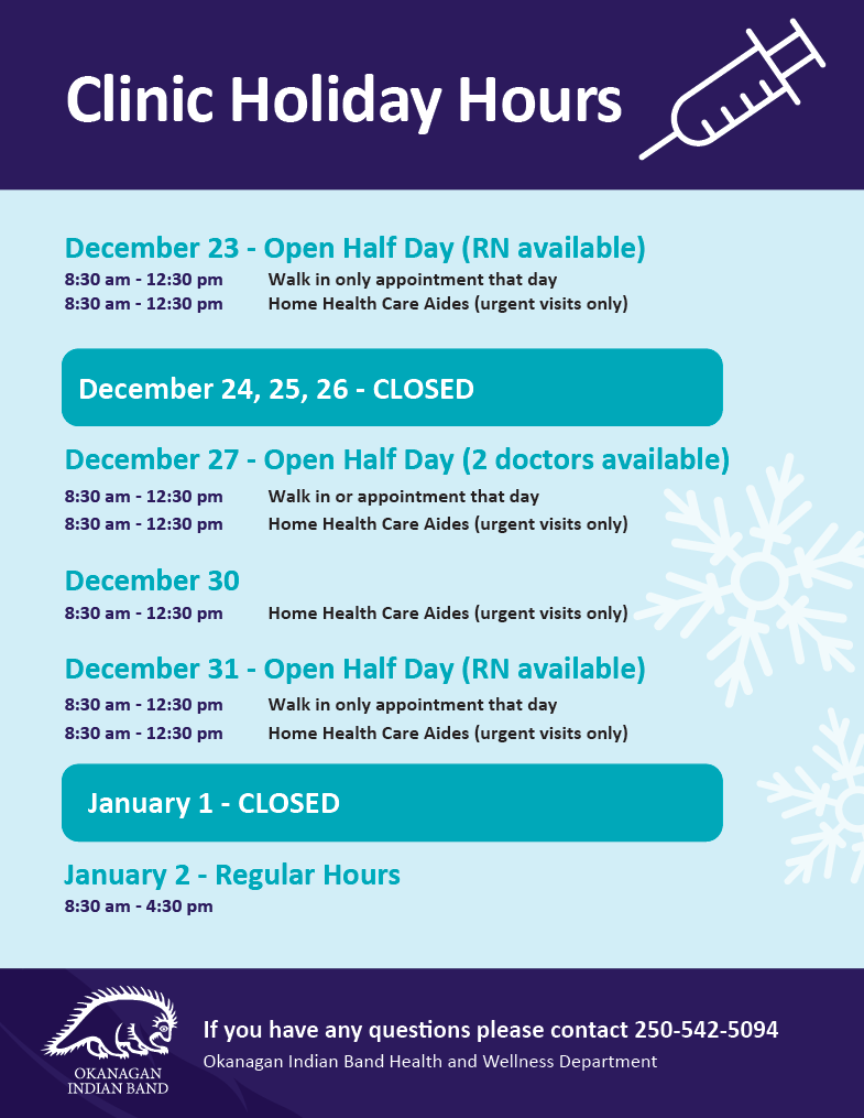 OKIB Health Clinic Holiday hours